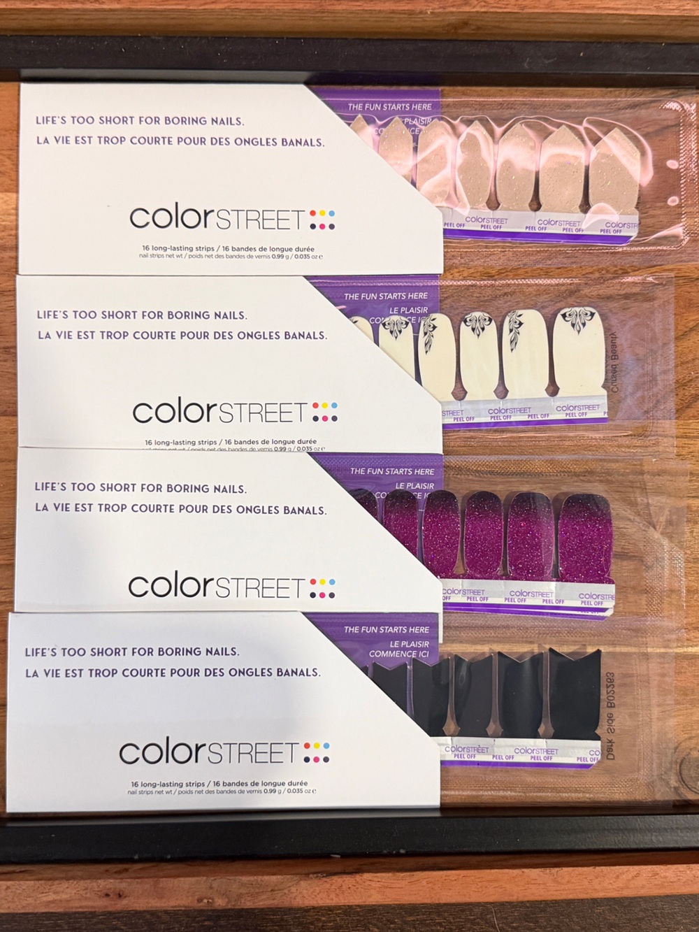 Color Street Gothic Beauty Nail Strips — Purple, Black & White Accents